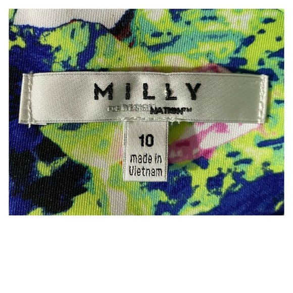 Milly Rosabella Floral Scuba Knit Short Sleeve Skater Dress Size 10 - Picture 7 of 8